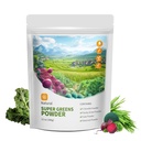 Hudetex Greens Powder Superfood pour Immune Support avec 12 oz, Greens Powder Smoothie Mix avec Chlorella, Barley Grass, Kale & Beetroot Smoothie Booster, Chlorophyll fournit des verts.