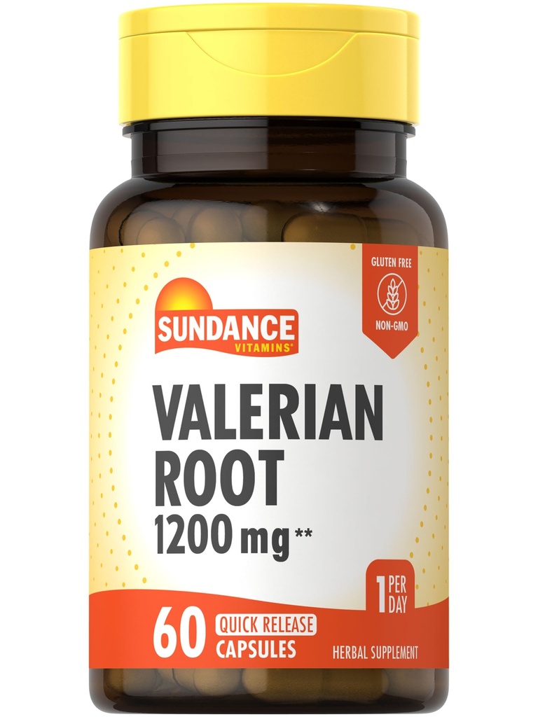 Sundance Valerian Root Supplemento | 1.200mg | 60 capsule di rilascio rapido | Non-GMO e Gluten Free Formula