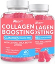 Collagen Boosting Gummies, Vegan Collagen Gummies für Damen mit L-Lysine, Amla, Biotin, Vitamin C, A, E, Collagen Booster Gummies Supplement für Haarhautnägel