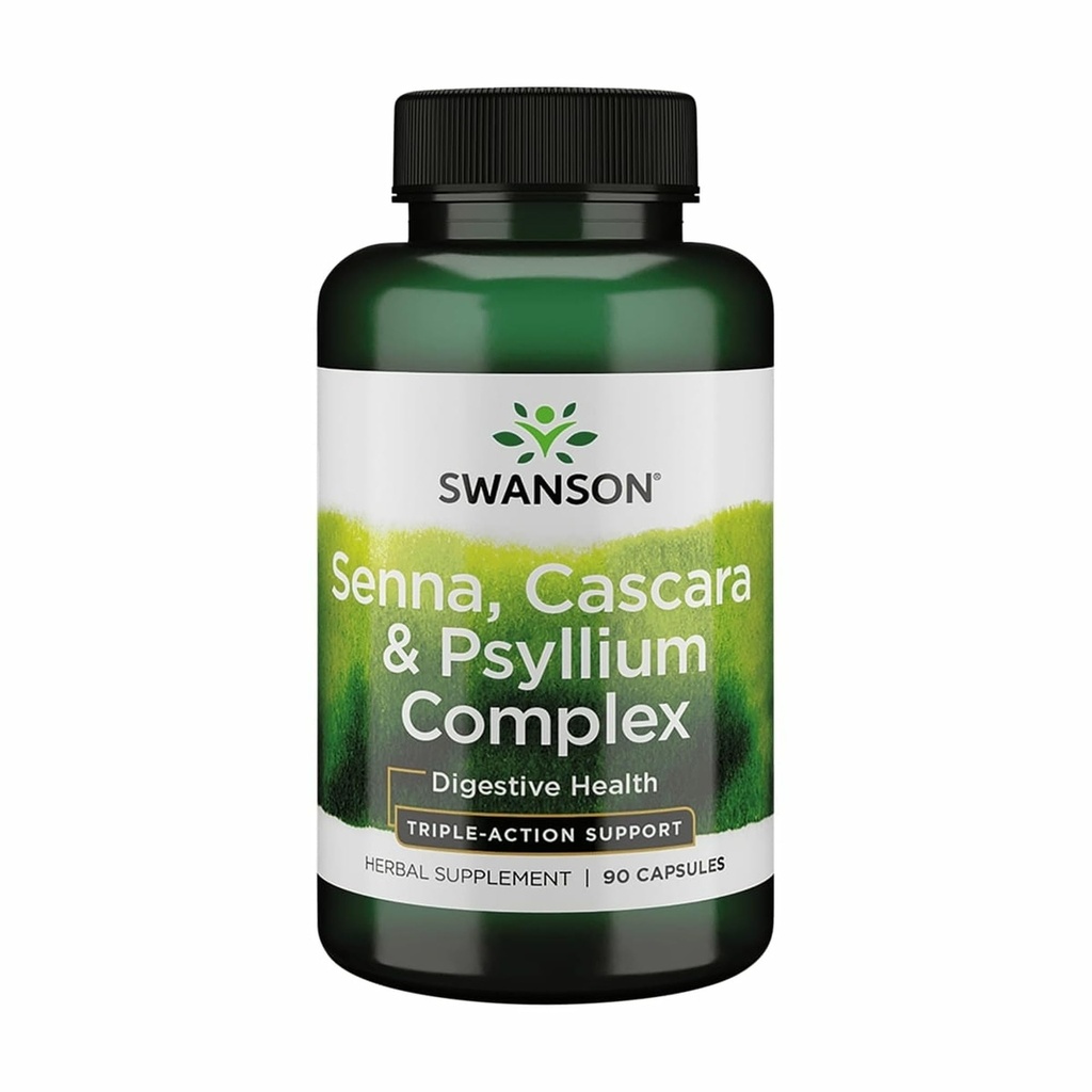 Swanson Senna Psyllium Cascara Complexe GI Tract Regularity Support 90 Capsules