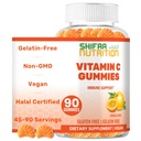 SHIFAA NUTRITION Vegan Vitamin C Gummie | 90 Gummie, 250mg 45 Servierungen | Non-GMO | Gluten-Free, Gelatin-Free | Immununterstützung Gummie & Saisonale Unterstützung für Kinder & Erwachsene Halal Vitamine