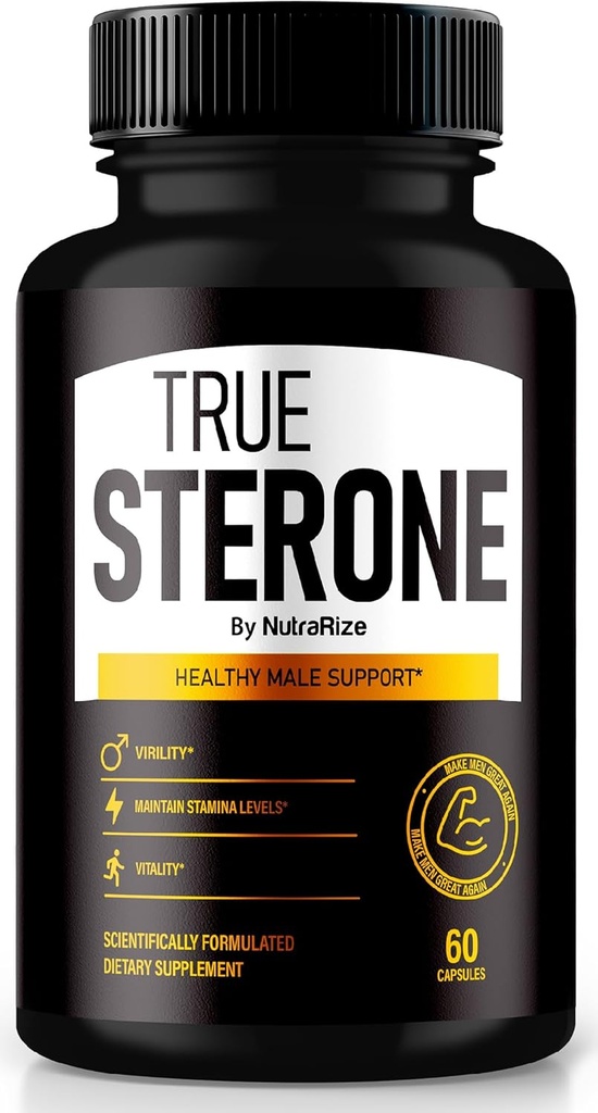 NutraRize True Sterone für Männer – All-Natural Daily Formula Made to support Energy, Confidence, and Balanced Health. Spüren Sie Ihr Bestes mit nur 2 einfach zu schluckenden Pillen am Tag (60 Kapseln)