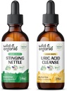 Wild & Organic Stinging Nettle Root Tincture 2 fl oz & Uric Acid Cleanse Tincture 2 fl oz