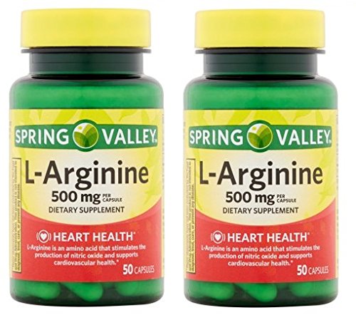Valle di primavera: 100 Capsule 500 Mg Ea. L-Arginina (Pack of 2)