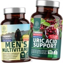 Numero Uno Nutrizione N1N Premium Uric Acid Support and Men's Multivitamins, Tutti gli integratori naturali per sostenere i livelli di energia, la salute della prostata e le funzioni del tratto urinario, 2 Pack Bundle