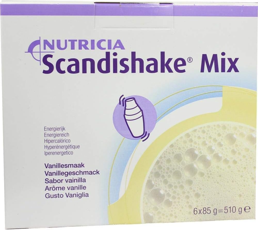 Scandishake Weight Gain Instant Shake Mix Powder, Vanille, 3 Unze Packet - Box von 4