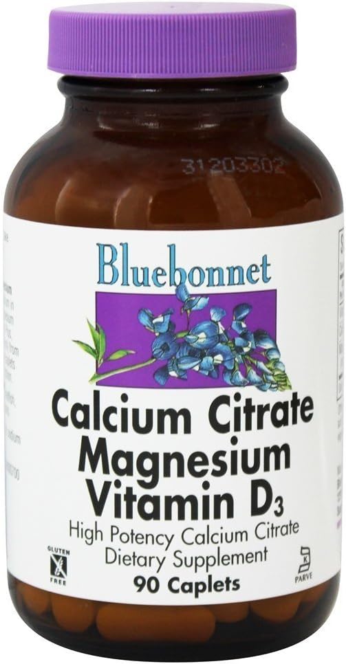 Citrate de calcium Magnésium Plus Vitamine D 90 Caps - Bluebonnet
