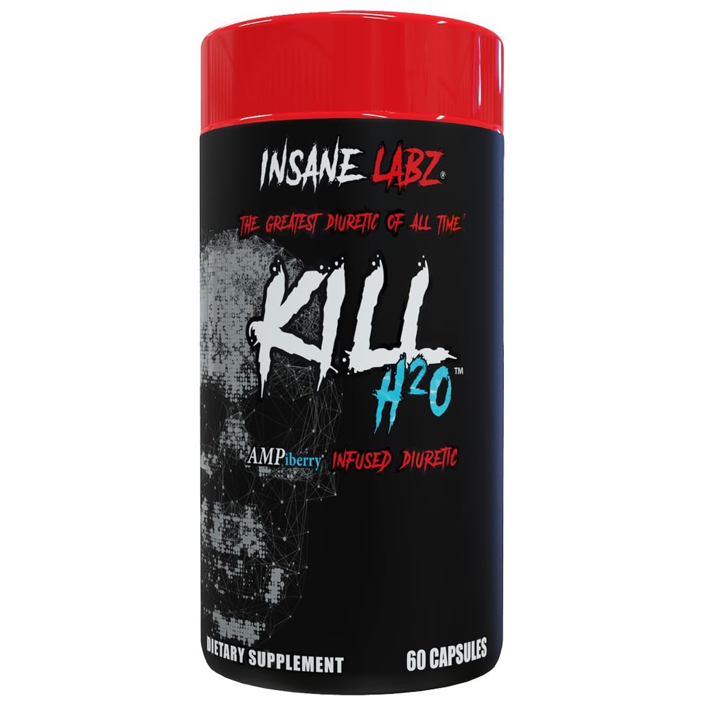 Insane Labz Kill H2O, AMPiberry Infused Diuretic, Reduce Water Retention und Bloating Relief mit Dandelion Root und Green Tea Extract, 20 Portionen
