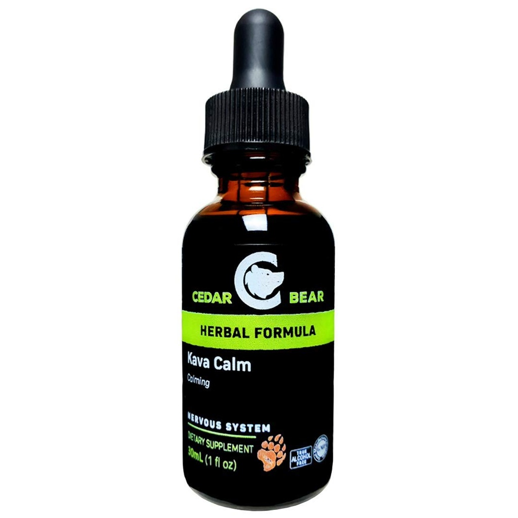 Cedar Bear Kava Calmer un supplément à base de plantes liquides qui soutient les systèmes nerveux central et digestif 1 FL Oz