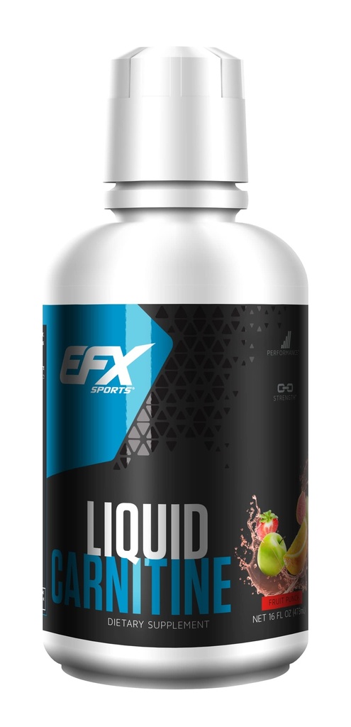 EFX Sports L-Carnitin Flüssigkeit 1500mg, Verbesserung der Leistung und Stärke, Vitamin B5 (31 Portionen, Fruchtstanz)