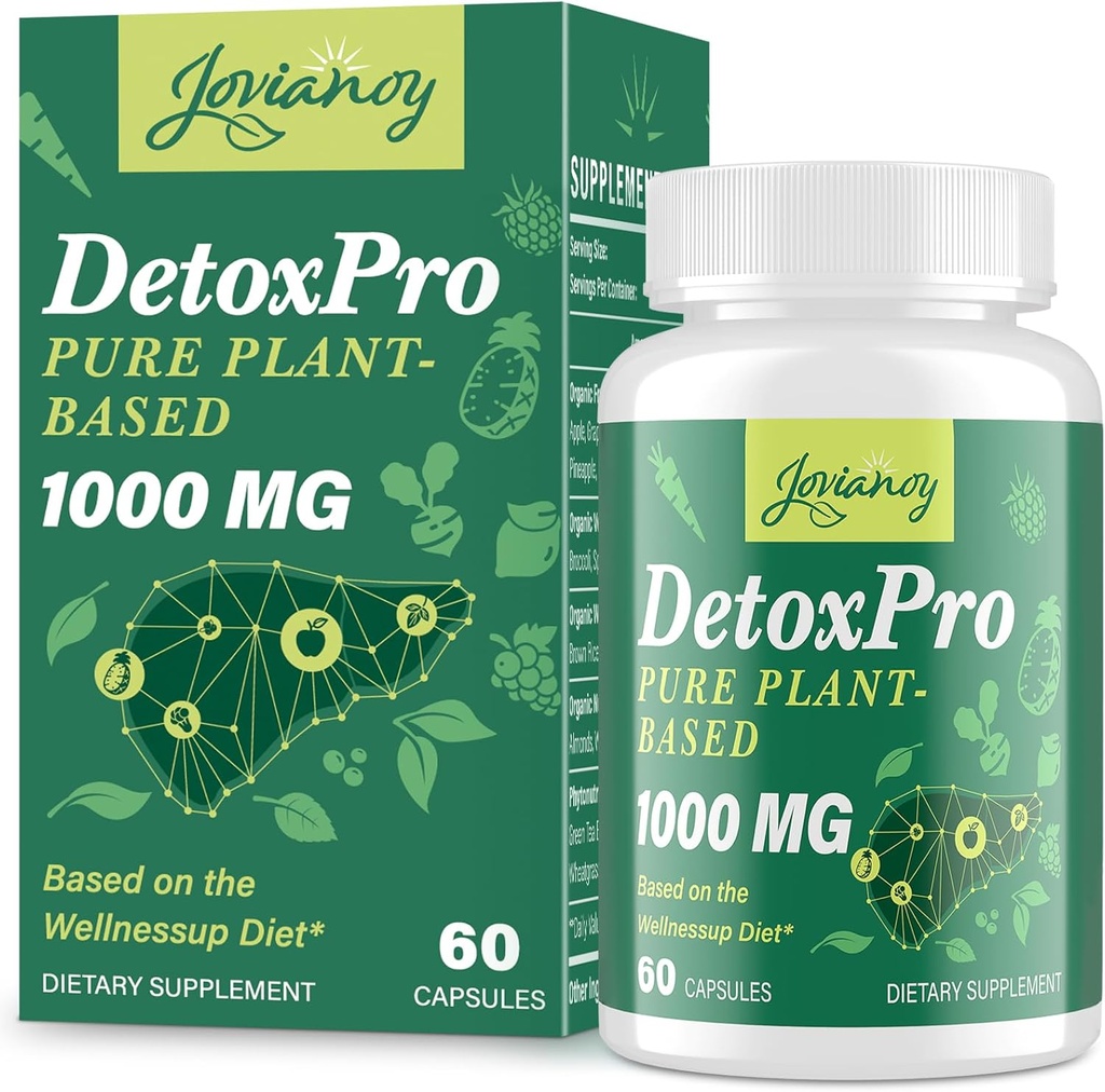 1000 MG Detox Detox Cleanse, High-Potent, Gut Cleanse & Detox Capsule per Donne & Uomini, Detossificazione Naturale, Colon, Liver, Antiossidante & Supporto Digestivo, 60 Capsule