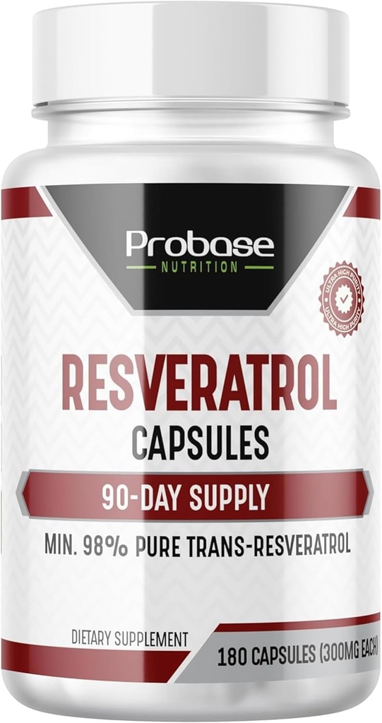 Capsule ad alta potenza Resveratrolo Oltre 98 per cento Trans Resveratrolo Antiossidante e Aging sano 90 giorni Alimentazione 180 capsule