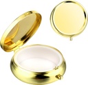 Sibba Portable Medicine Pill Case, Travel Multi-Functional Moisture Proof Pill Box per Purse & Pocket, Cute Metal Medicine Pill Organizer Box per Vitamine, Fish Oil & Supplements (Oro)