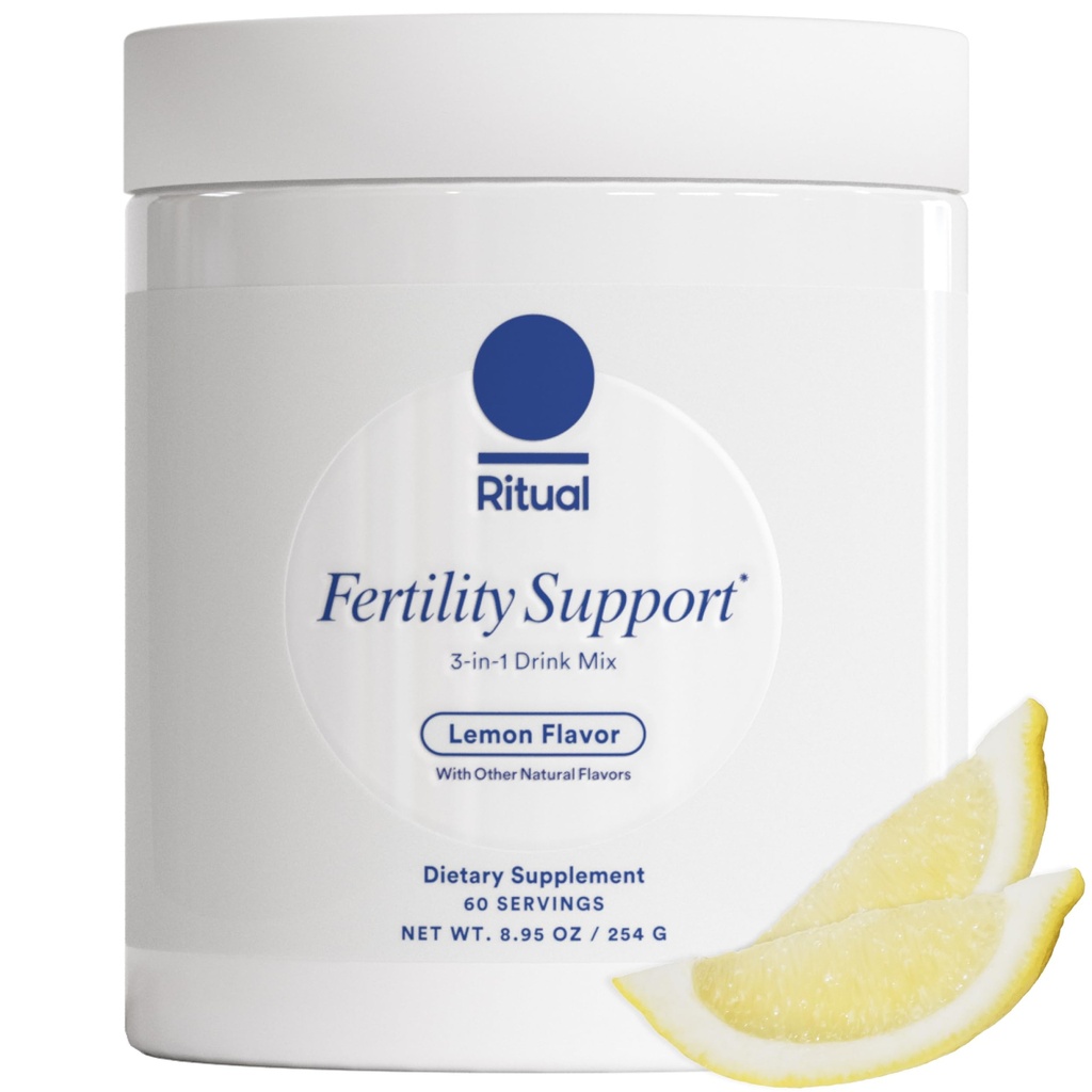Supplément de soutien à la fertilité rituelle pour les femmes 3-en-1 Drink-Mix formulé pour soutenir les résultats de conception avec des ingrédients étudiés (CoQ10, NAC, Myo-Inositol) et conçu avec un OB/GYN. 60 portions.*