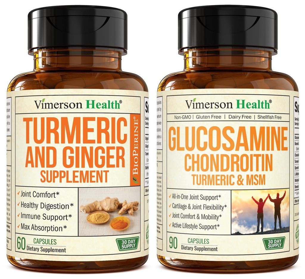 Turmeric Supplement und Ginger Root Joint Support Supplement & Glucosamine Chondroitin MSM und Turmeric Supplement