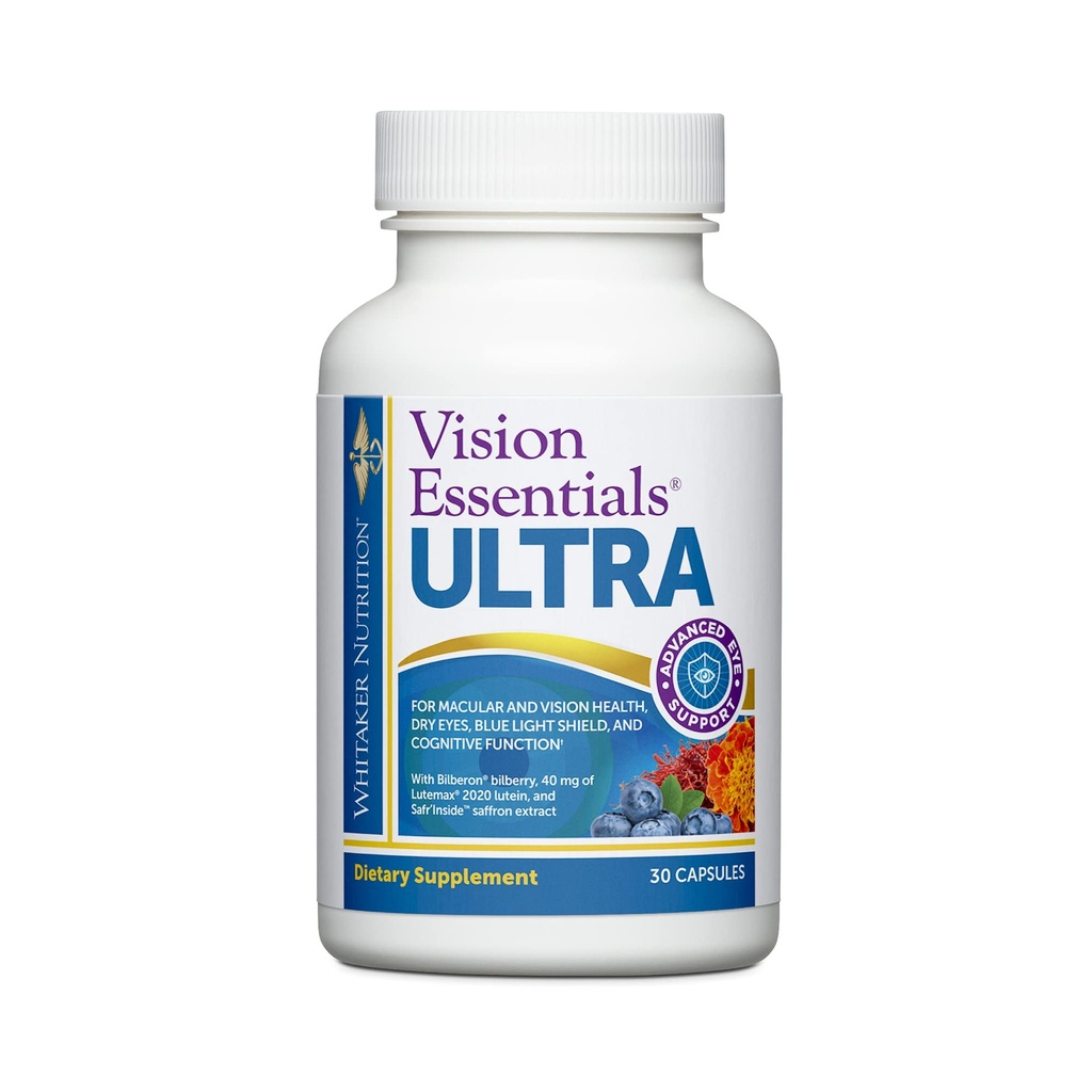 Dr. Whitaker's Vision Essentials Ultra with Lutein | Comprehensive Support with Just One Daily Pill for Macula & Retina Health, Eye Strain, Ocular Pressure, Digital Eye Fatigue, Mood Support and More