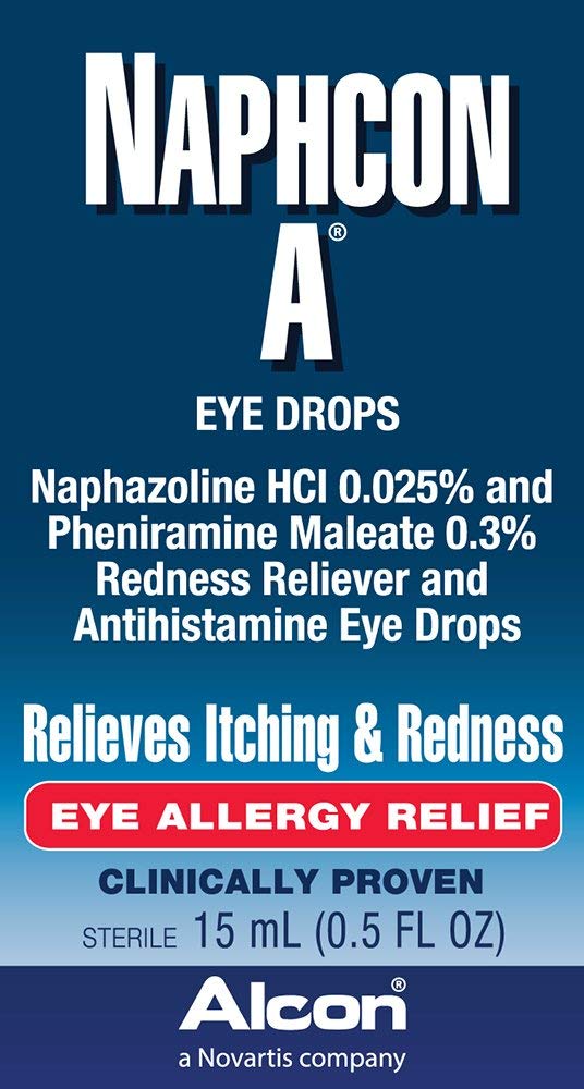 Alcon Naphcon gouttes oculaires, soulagement de l'allergie 15 ml
