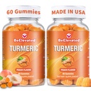 Curcumina Gummies Turmeric – Extra Forza 2000mg 8:1 Estrarre gommie di supplemento di curcuma con pepe nero & Ginger – Vegan non OGM Joint Support Chewables – Peach Flavor - Confezione di 2