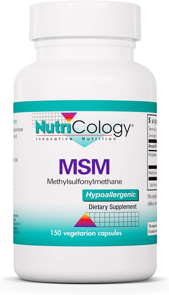 Nutrizione MSM Supplemento - Supporto congiunto, Methylsulfonylmethane, per la crescita dei capelli, pelle e chiodi, 500 mg capsule vegetariane - 150 Conte