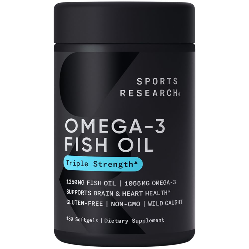 Sportforschung Omega-3 Fischöl, Triple Strength, 180 Softgels