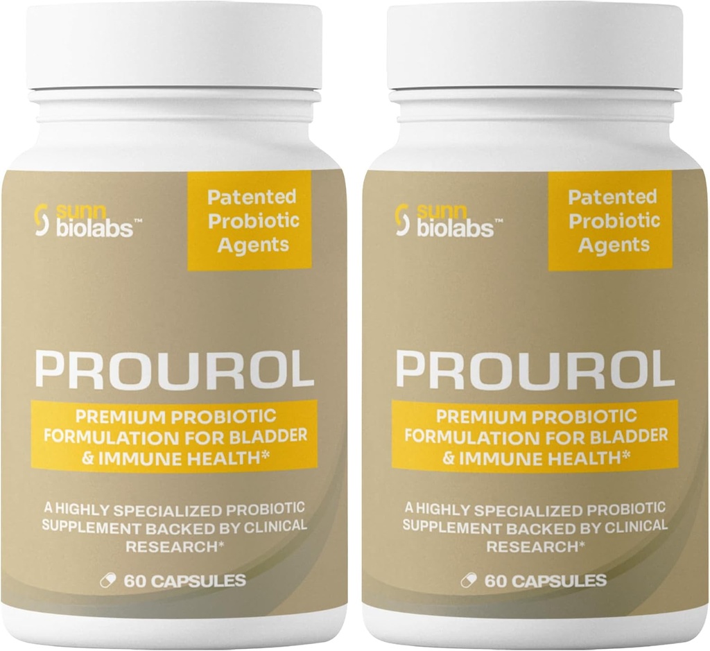 Prourol patentierte PROBIOTIC-Ergänzung für Urinärgesundheit, Blasenunterstützung, Immune Boost, häufiges Urinierungsrelief, UTI Gesundheit, natürliche Inhaltsstoffe, Tägliche allgemeine Gesundheitsunterstützung-2 Flaschen - 120 Zähler
