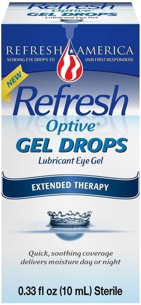 Refresh Optive Gel Drops 0.33 Fl Oz (10 mL) Per Bottiglia - 2 bottiglie
