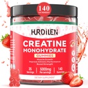 140 Count Créatine Monohydrate Gommies, 5000mg Créatine Monohydrate Pas de sucre Gommies pour les femmes et les hommes avec L-Taurine, Vitamine B12 pour la force musculaire, Récupération musculaire, Glute Builder, Energy Boost