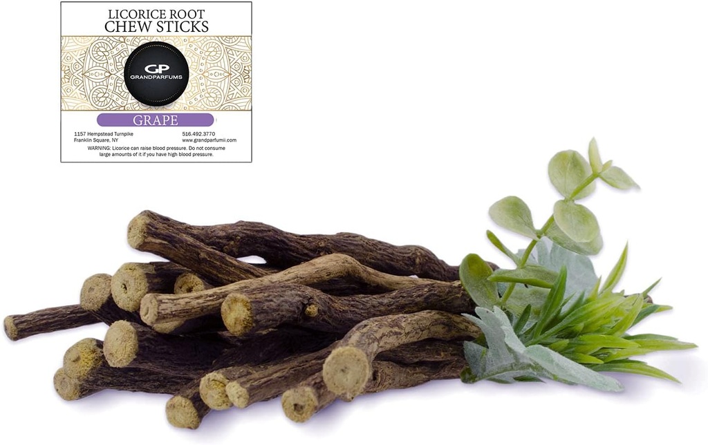 Bâtons à croquer de racine de réglisse 100% naturels, aromatisés au raisin, biologiques, aider à arrêter de fumer, blanchir les dents, rafraîchir le souffle et réprimer l'appétit