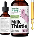 Supplément de chardon de lait pour chien pour les chiens - Soutien du foie pour les chiens avec extrait de chardon de lait - Suppléments de silymarine et vitamines pour petite grosse race moyenne - gouttes de détox de foie de Canine - 2 oz