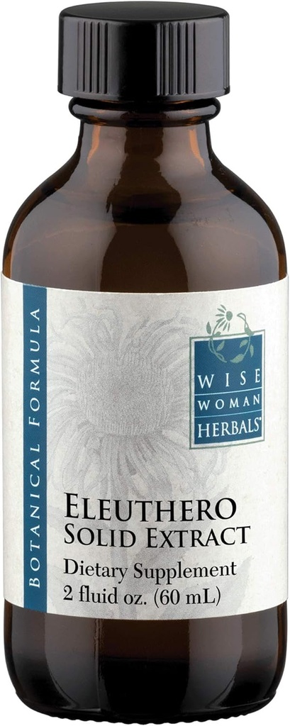 Wise Woman Herbals Eleuthero Root Solid Extract 4:1, Alkoholfrei, Adrenal & Stress Support, Energie, Stamina, Mental Endurance, Unterstützt Balanced Mood & Immunität, 2 Fl Oz