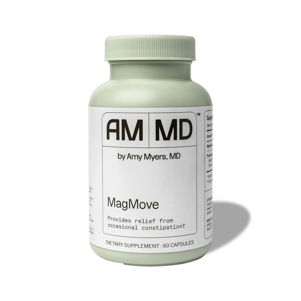 Amy Myers MD MagMove - Supporta Movimenti Cucinetti Sani - Magnesio Supplemento per Motilità Gut - con ACV, Artichoke & Ginger - 60 Capsule (30 Serve)