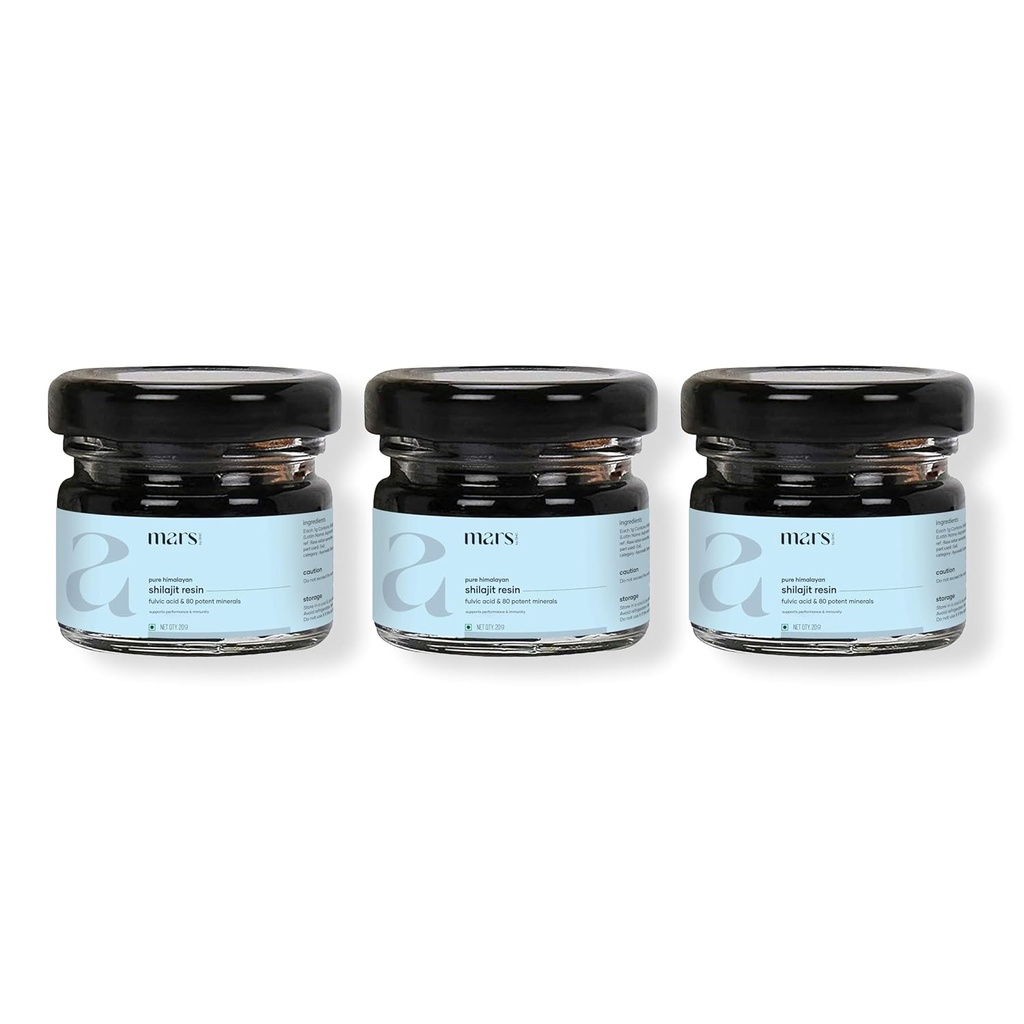Mars Himalayan Organic Shilajit Resin | Natürliches Harz aus dem Himalaya | Unterstützt Vitalität, Energie & Gesamt Wellness | 45g | Paket von 3