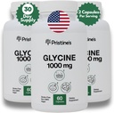 PRISTINE'S Glycine 1000MG Aminosäure-Ergänzung Schlaf-Unterstützungskapseln (3-Pack) - 90-Tage-Versorgung - Muskel-Recovery, Kidney Health & Collagen Formation Production Support