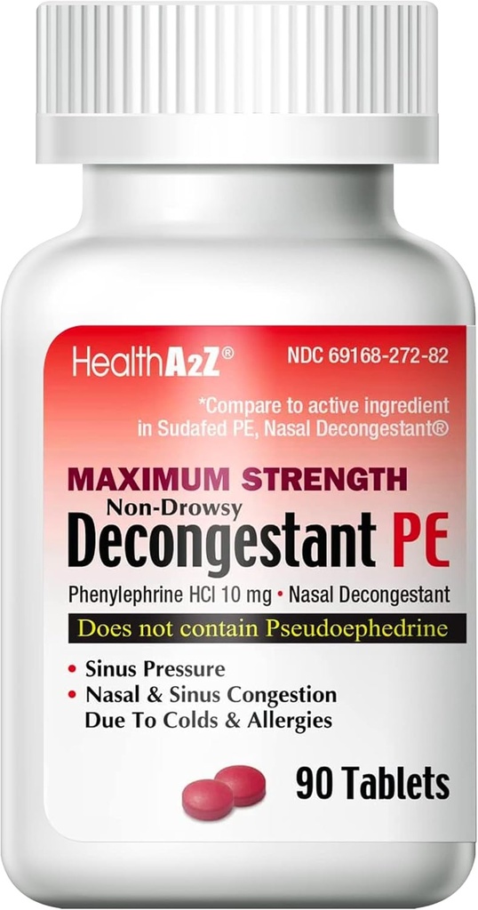 SantéA2Z® Dégonflement PE. Phénylphrine HCl. 10 mg.