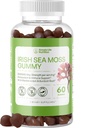 Organic Irish Sea Moss Gummis - Burdock Root and Bladderwrack Natural Blend - Immunsystem Gut Cleanse & Thyroid Supplement - Haut- und Nagelgesundheit - 60CT