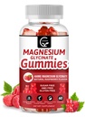 Magnesio Glycinate Gummies 400mg, Mg Potassium Supplemento con Chelated Magnesium Malate Complex, Vitamina D, B6, e CoQ10, Supporti per Memoria, Calma, Mood & Sleep - 60 Conteggio (Pack of 1)