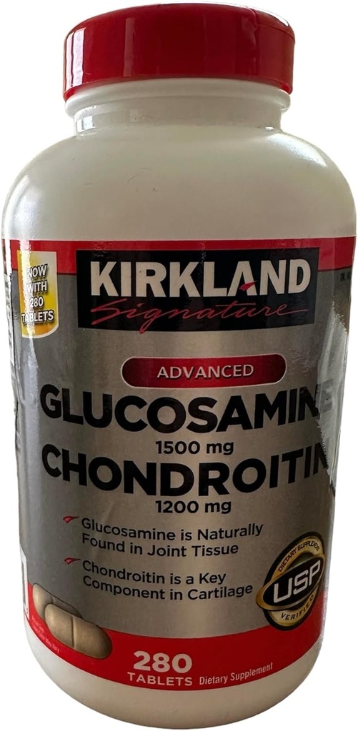 Kirkland Signature Glucosamine HCI 1500mg Chondroitin Sulfat 1200mg 220 Tabletten/Neuer erhöhter Zähler