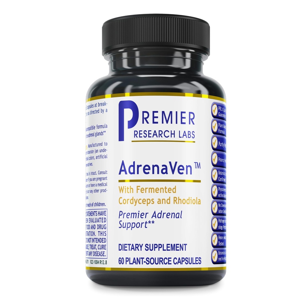 Premier Research Labs 30 Servings-AdrenaVen - Supplemento di salute surrenale, Supporta la salute surrenale della ghiandola e la risposta dello stress - Salute surrenale organica - 60 capsule vegetali
