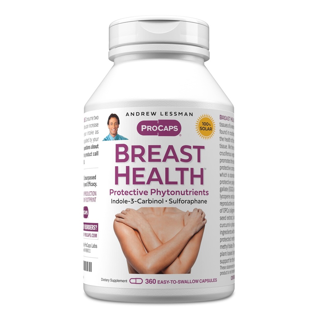 ANDREW LESSMAN Brust-Gesundheit 360 Kapseln - Bietet Schutz-Verbindungen für die natürliche Unterstützung der Delikates Gewebe der Brust, mit Indole-3-Carbinol, Sulforaphane, Green Tea Extract, und mehr