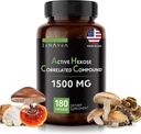 Compound 180 Caps 1500mg per Serving - Vegan Organic Mushroom Supplemento Aiuto Supporto Sistema Immune e Promuovere Killer Naturale e Celle T