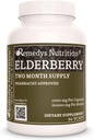 Remèdes Nutrition Elderberry $ 1 000 mg, 60 Capsules de végétaliens Complément alimentaire à base de plantes $ Approvisionnement de deux mois