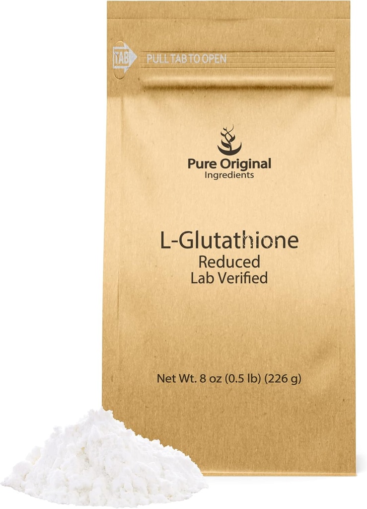 PURE ORIGINAL INGREDIENTS L-Glutathion Pulver (8 oz) Reduziert, Immer rein, Lab Verified Supplement