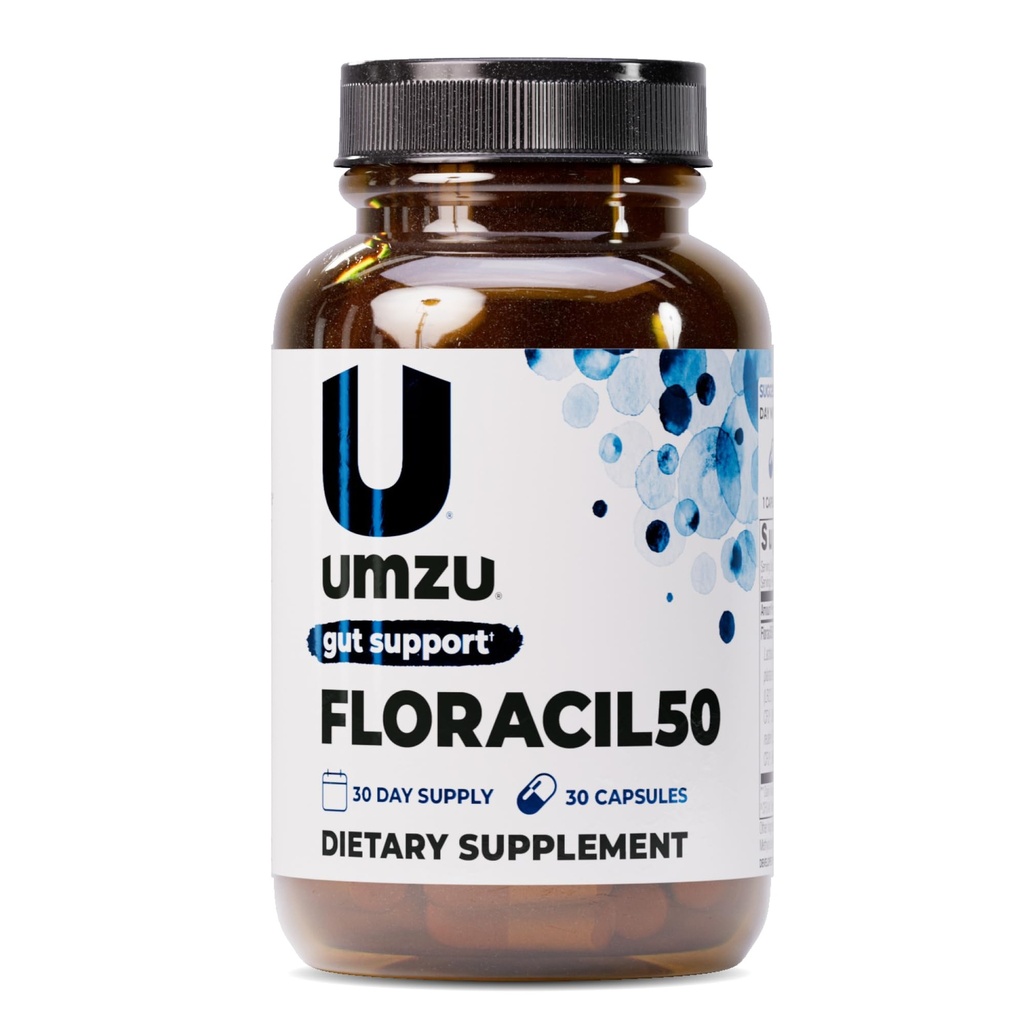 UMZU Floracil50 Präbiotika und Probiotikum für Frauen + Männer, 50 Billion CFU für Verdauung, Gut Health, Acidophilus, Rhamnousus, Immunität, Energie (30 Kapseln)