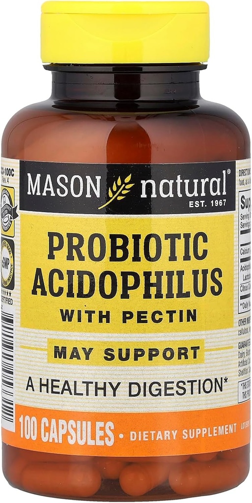 MASON NATURAL Probiotic Acidophilus with Pectin, 100 Capsules