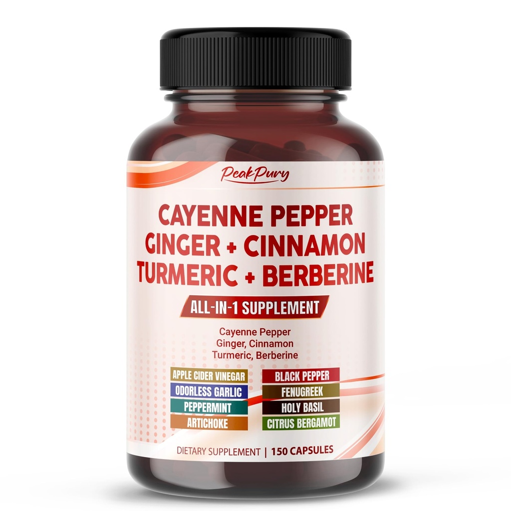 Cayenne Pepper Ginger Turmeric Berberine - Digestione, Gut Heath Support - Made in Italy