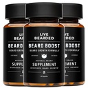 Live Bearded Beard Boost - Bartwachstum Vitamine für Männer mit Biotin, Collagen, Silica, Fo-Ti Root - Gesichtshaarwachstum für Männer, Made in USA | 90-Day Supply