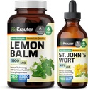 BIO KRAUTER Zitronenbalsam 250 Kapseln & St. John’s Wort Tincture 4 Fl. Oz.