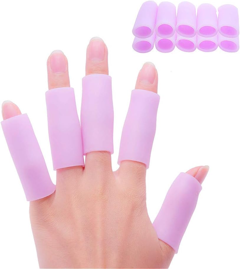 Povihome 10 Pack Finger Sleeve Protektor Silikon Thumb Protektor für Arthritis Basketball Mallet Finger Trigger Finger Corn Blister