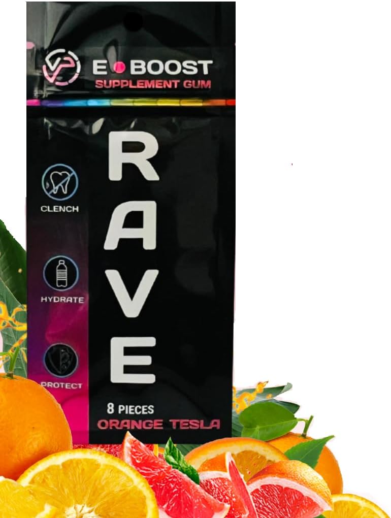 VitaPLUR E-Boost Gum, 10 Pack, Rave Supplement, Festival Wellness, Magnesio, Rave Vitamins, Rave Gear, Antiossidanti & Electrolytes, 5-HTP Free! Adderall Comedown