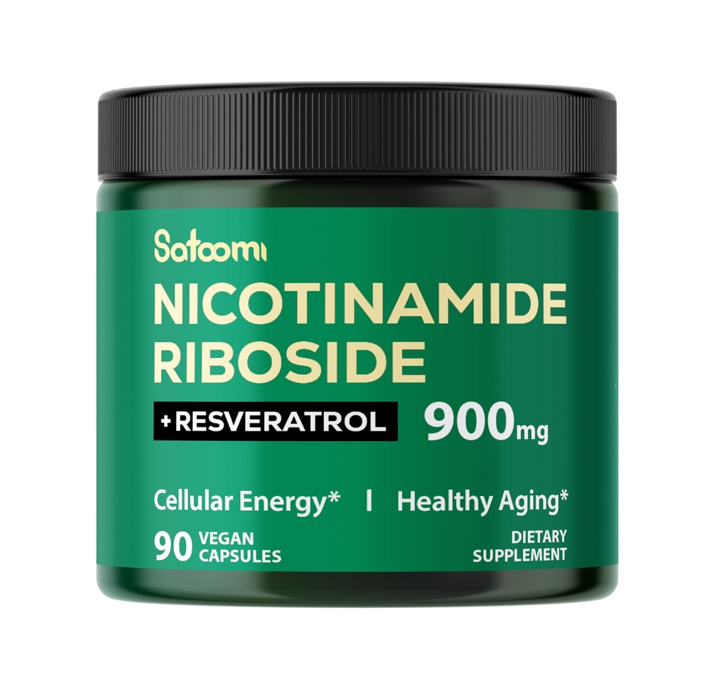 Satoomi NAD Supplement with Liposomale Nicotinamide Riboside 900 mg NR, Resvératrol, Quercetin - 90 Compte